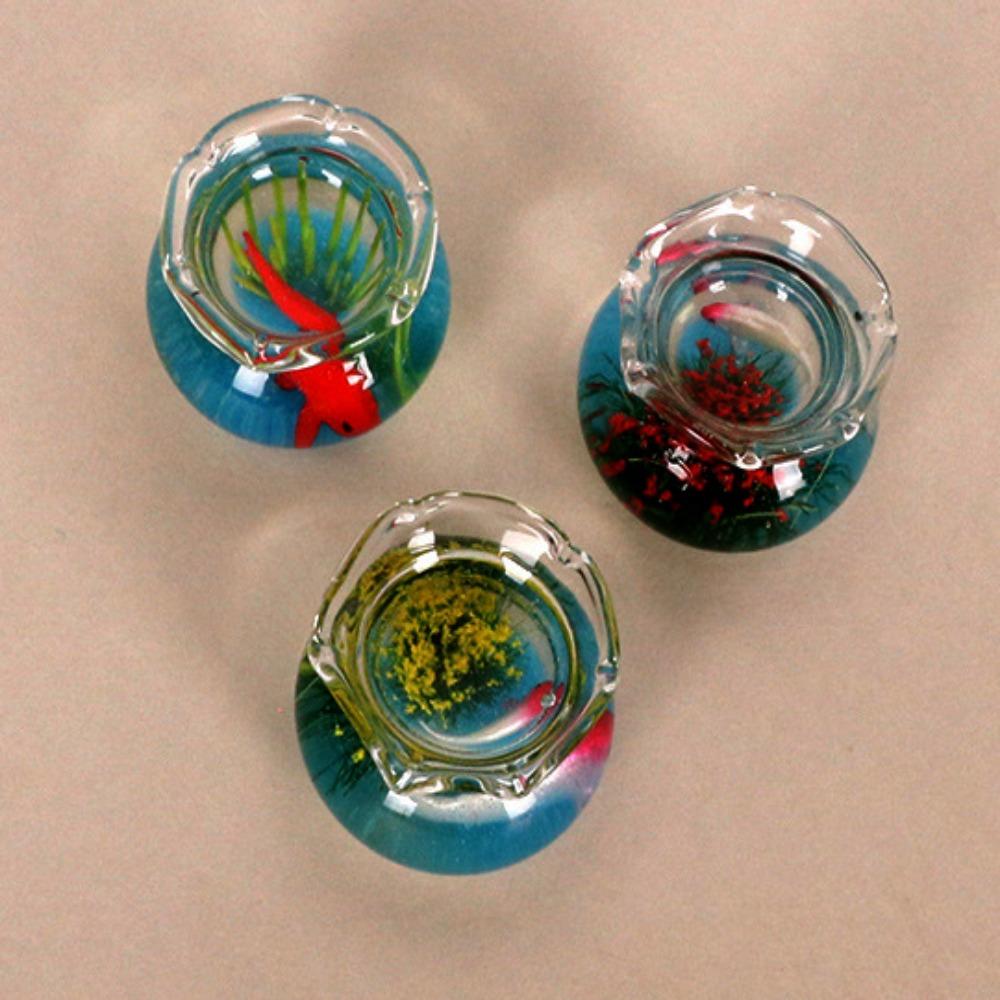 3*2cm 1/12 Fish Tank Plastic Fish Tank Bowl Dollhouse Decals 1/6 1/12 Dollhouse Decoration