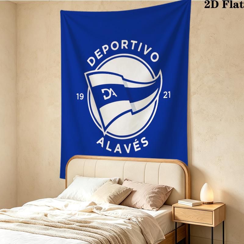 Deportivo Alaves Wall Tapestry Aesthetic Wall Hanging Printed Fabric Blanket Decorative Tapestries For Bedroom Living Room Home Decor