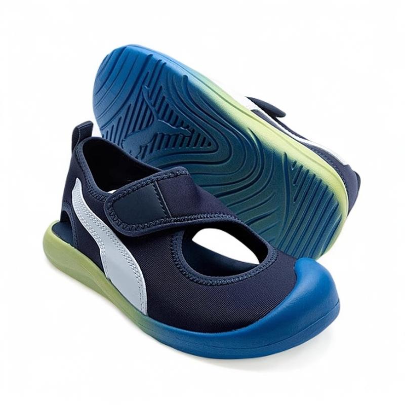 Puma Удобные сандалии с закрытым носком на мягкой подошве, спортивные сандалии, детские сандалии, синие 372157-14