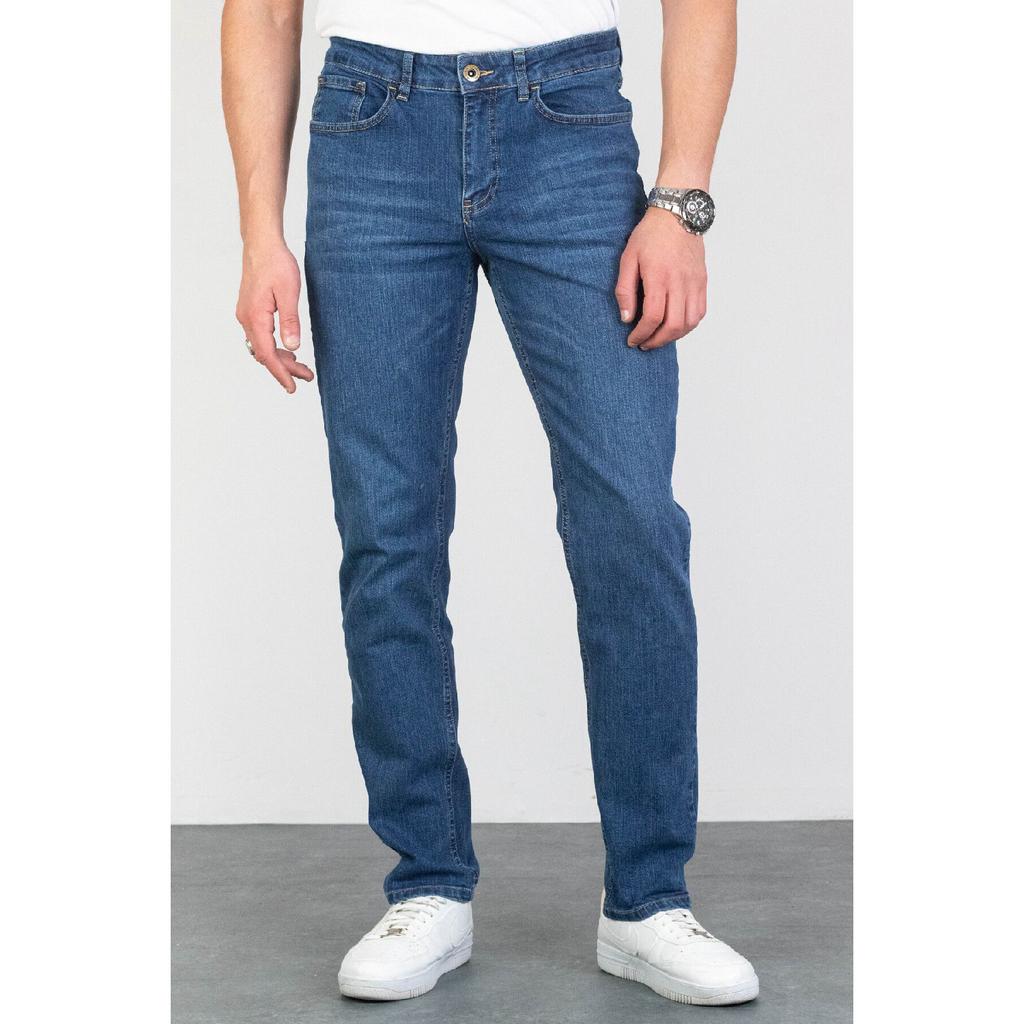 Мужские голубые джинсы стандартного кроя с гибкими джинсами из лайкры и джинсовыми брюками Hlthe001975