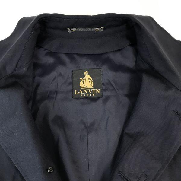 Lanvin Италия Смесь шелка и шерсти Пальто-стенка R48-45 L-XL Темно-синий(ИСПОЛЬЗОВАЛ)