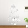 DIY Home Room Modern Decor 3D Butterfly Flower Wall Clock Mirror Surface Sticker