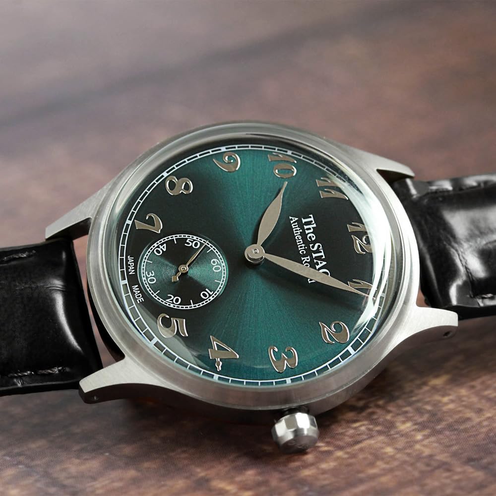 The STAC Made In Japan Watch 36mm Classic Retro Unisex Blue Green Black Croco Leather [The Stack] Men's Women's ST-AR002