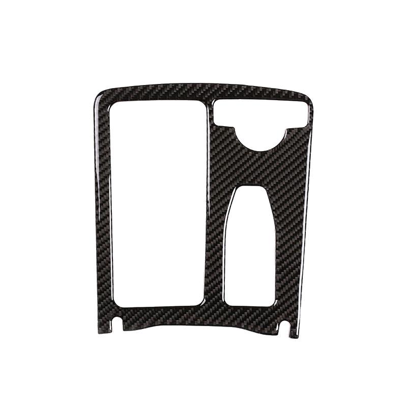 Car Real Carbon Fiber Central Control Water Cup Panel Cover Sticker For Mercedes Benz C Class W204 C200 C300 C180L E Class
