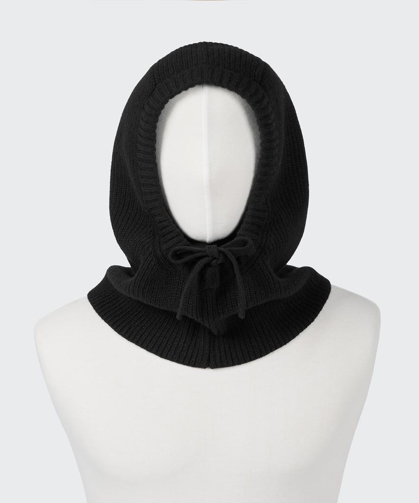 MUSINSA STANDARD Lambswool String Knit Balaclava [Black]