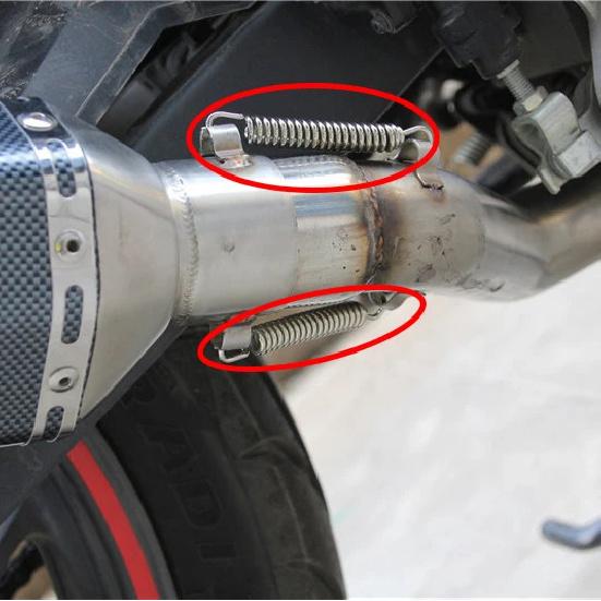 ZS Racing 2/6/10pcs Motorcycle Exhaust System Springs Fully Rotatable Stainless Steel Springs For Exhaust Middle Pipe