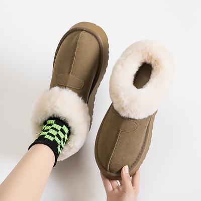 Маленькие толстоподошвенные низкие зимние ботинки Женские флисовые утепленные ботинки-однопедальки Зимние теплые хлопковые ботинки для снега