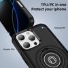 For iPhone 16 Pro Max Case TPU+PC Magnetic Car Mount Phone Cover with Ring Kickstand