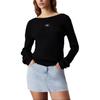 Jeans Casual Round Neck Letter Logo Long Sleeve Knit Sweater Women Tops Black J20J223611-BEH