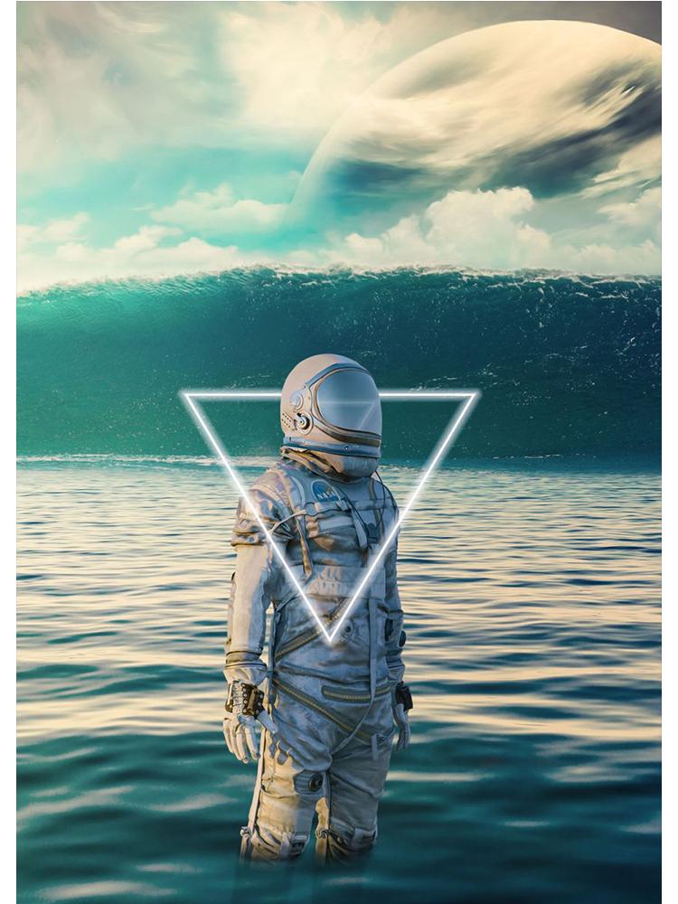 Классический научно-фантастический фильм «Интерстеллар» постер с печатью на холсте, персонажи фильма, винтажная настенная картина для гостиной, украшение дома