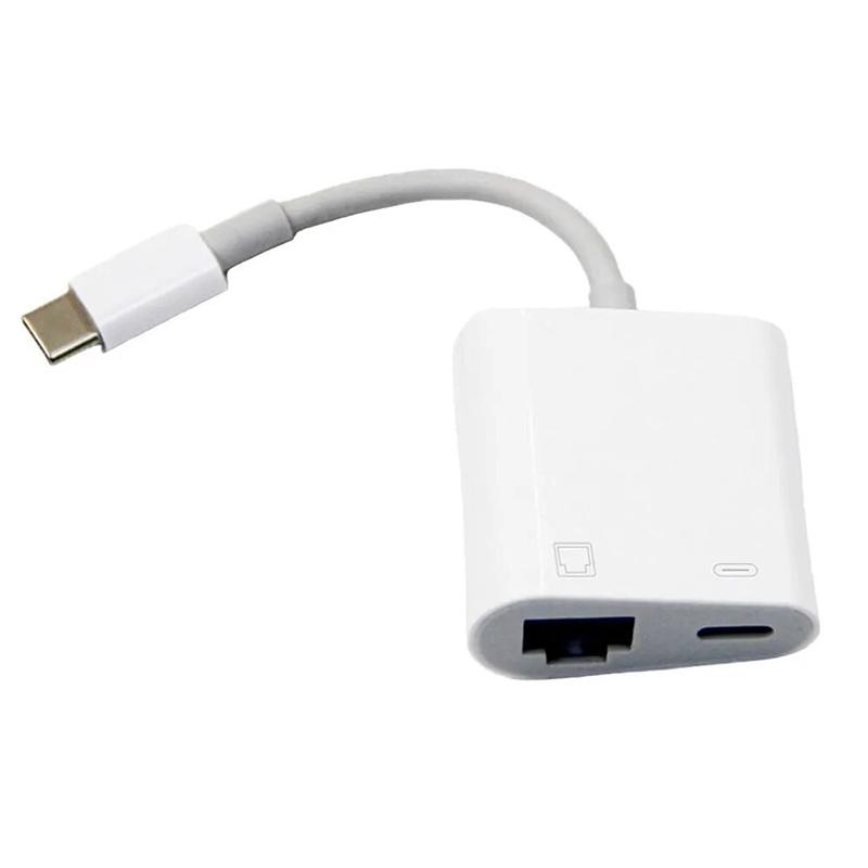 Network Card Type-C To Rj45 Port Pd Charging Mobile Phone Ethernet Converter Adapter Stable Connection For Xiaomi Huawei Iphone