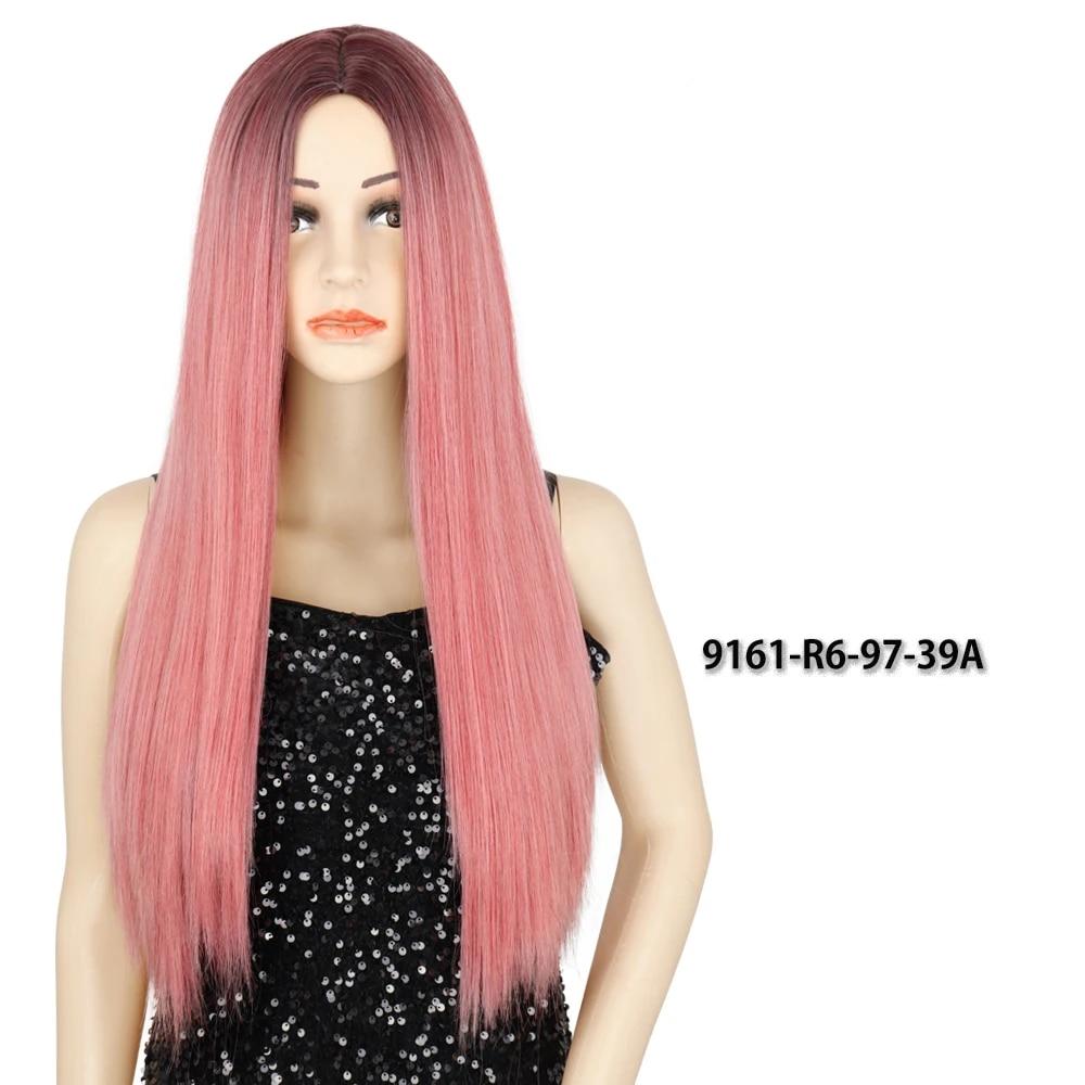 Синтетический длинный оранжевый парик с золотыми медовыми волнами и яркими пятнами, парик для косплея, женский термостойкий средний парик