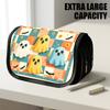 1pc Portable Flip-Top Halloween Themed Pencil Case with Double-Layer Zipper, Cute Ghosts Pastel Design, Large Capacity Thickened Oxford Multifunctiona