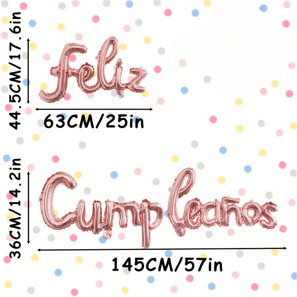 1 feliz cumpleanos Набор на испанском языке «С днем рождения» Серебряный градиентный цвет Королевский синий розовый Золотой Розово-красный подходит для украшения дня рождения и фона
