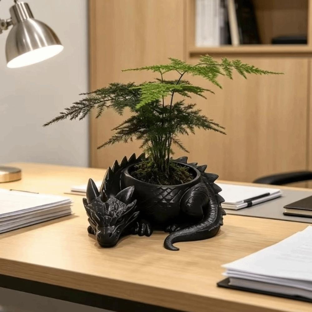 Plastic Succulent Planter Growing Pots Flower Container Dragon Shaped Plant Pot for Desktop Decor