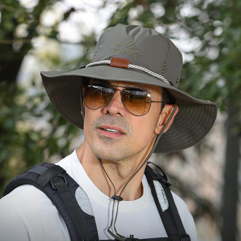 Панама Мужская Женская Солнцезащитная Шляпа для Рыбалки Уличная Летняя Дышащая Кепка Рыбака для Пеших Прогулок, Альпинизма, Кемпинга, Защита от УФ-лучей, Ветрозащитная