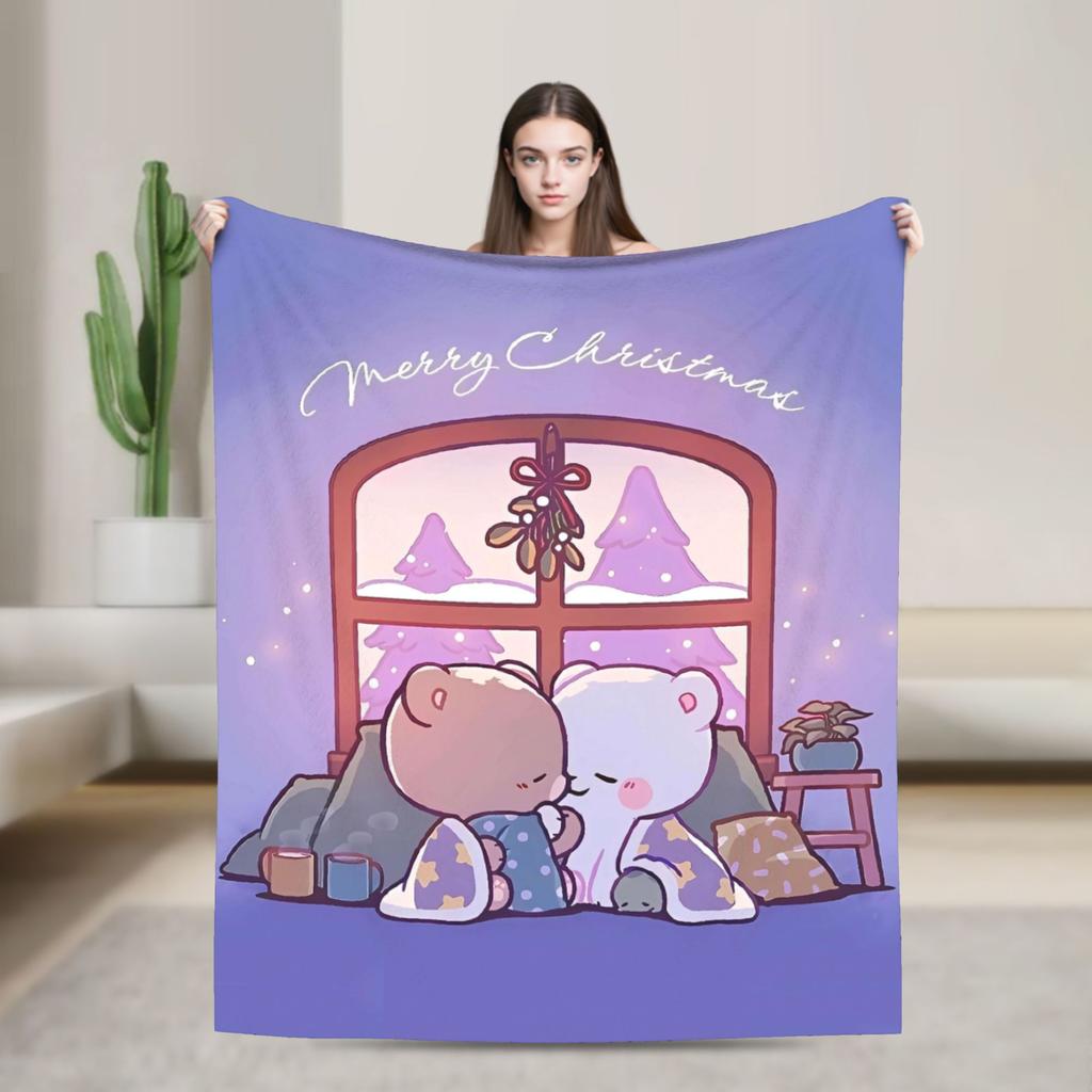 Cute Dudu Christmas Blanket Quality Warm Soft Throw Blanket Winter Camping Outdoor Fluffy Bedspread