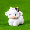 Cow Figurine Resin Tiny Cattle Ornament Miniature Animal Statue Toy Fairy Garden Microlandscape Desktop Decoration