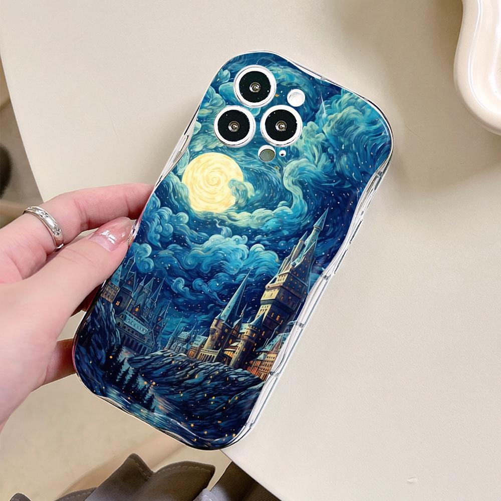 For Honor 90 Lite P30 Pro Infinix Hot 30 40 40i 40 Pro Smart 8 Pro Vivo V29e V30e Painting Starry Night Sunset Cream Texture Soft Silicone Case