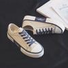 Модная женская обувь Белый холст Круглый носок Женская обувь На плоской подошве На шнуровке Низкая Повседневная осенне-летняя 2024 Корейский стиль Повседневный Хлопок Тренды