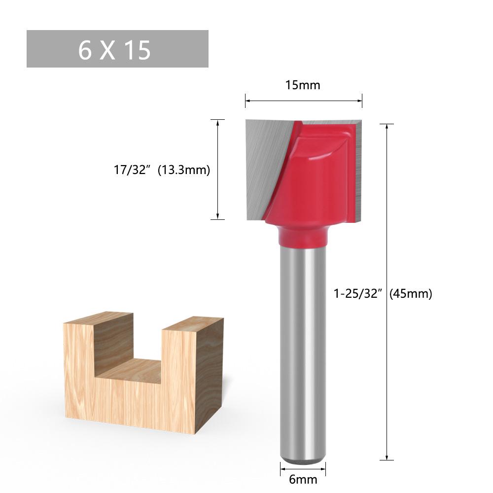 Набор фрез из вольфрамовой стали с плоским дном для ЧПУ-фрезера для деревообработки, 6 типов