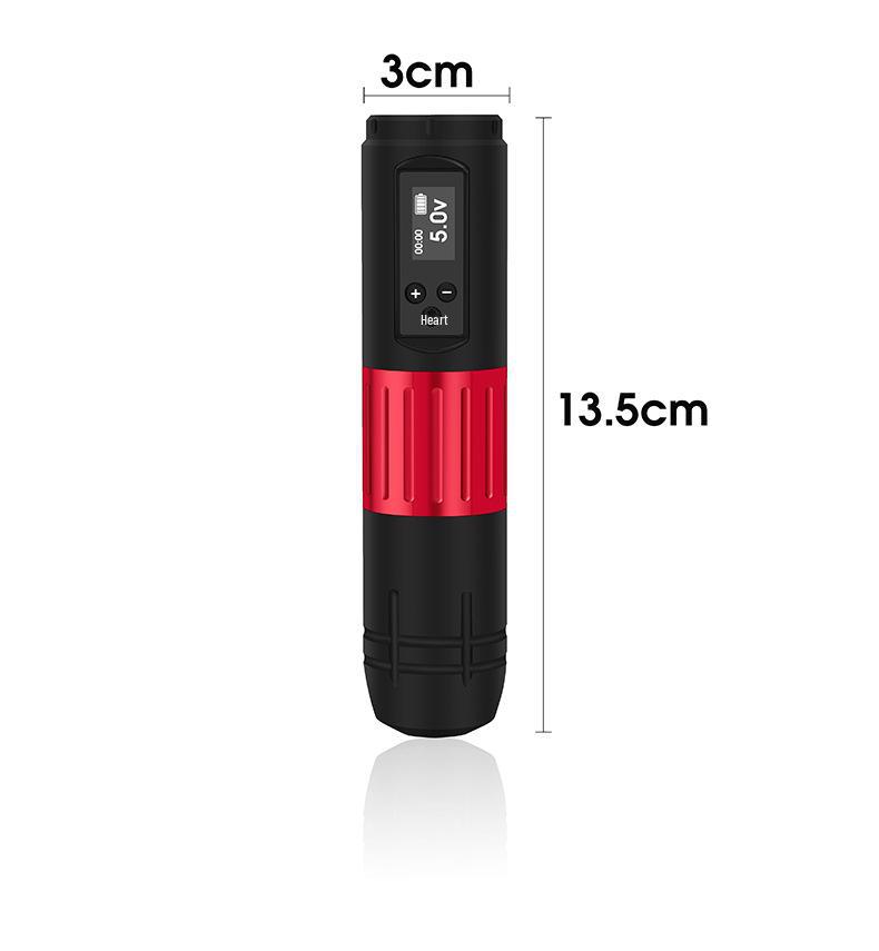 Комплект беспроводной тату-машинки для начинающих со светодиодным дисплеем и ручкой на батарейках