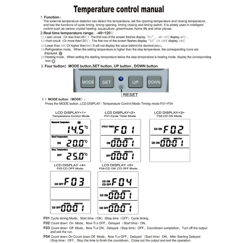 Digital Temperature Controller Socket EU Plug Thermostatic Switch Temperature Controller with Sensors Probe Heating Cooling