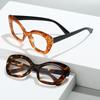 Ретро Очки Кошачий глаз Фотохромные для чтения Женские Высококлассные Модные Очки с большой оправой Защита от синего света Диоптрии до +4.0