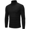 Men Casual High Neck Long Sleeve T-shirt Solid Color Slim Fit Pullover Undershirt Thermal Base Shirt