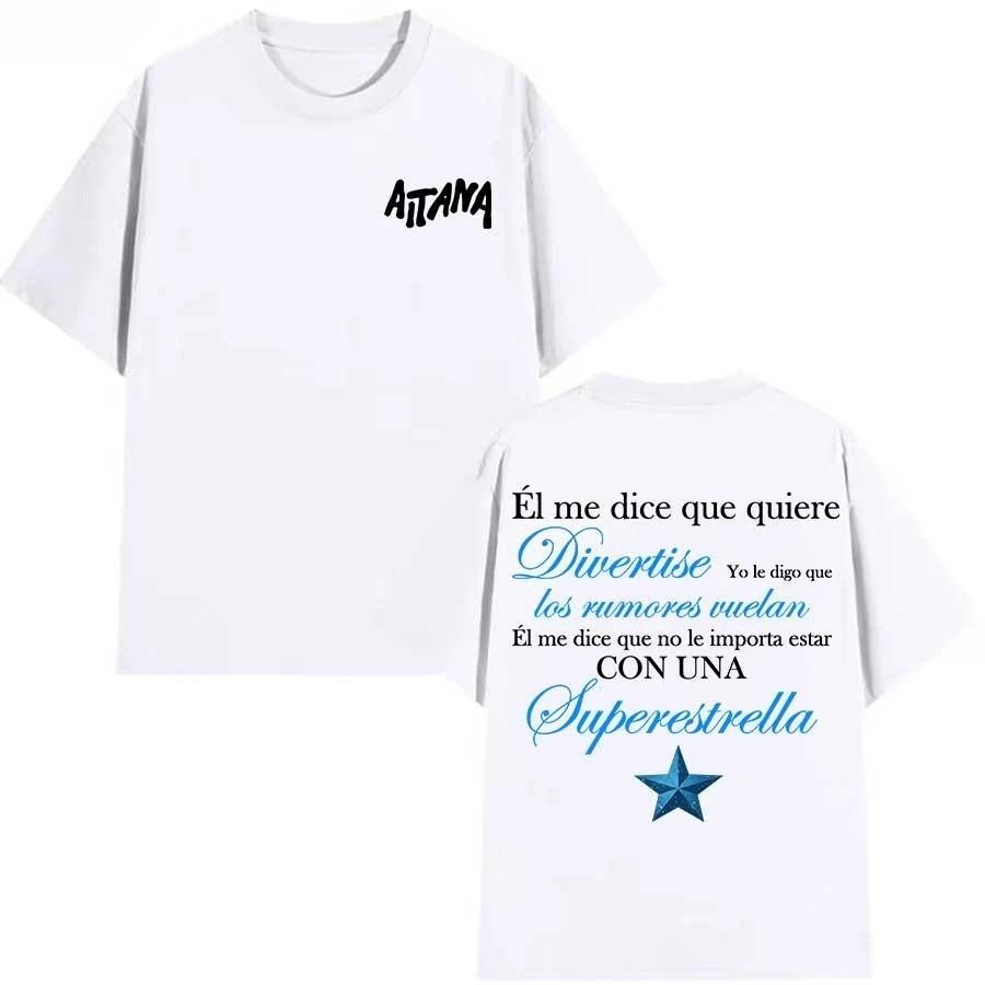 2026 AITANA Superestrella ALBUM TOUR MERCH T Shirt for Men Women Hiphop Streetwear Oversized Tops Cotton T-Shirt