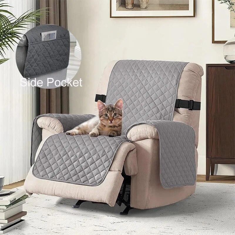Чехол для кресла-реклайнера, водоотталкивающий чехол для кресла, дивана, дивана с регулируемым ремнем, защитный чехол для мебели в гостиной