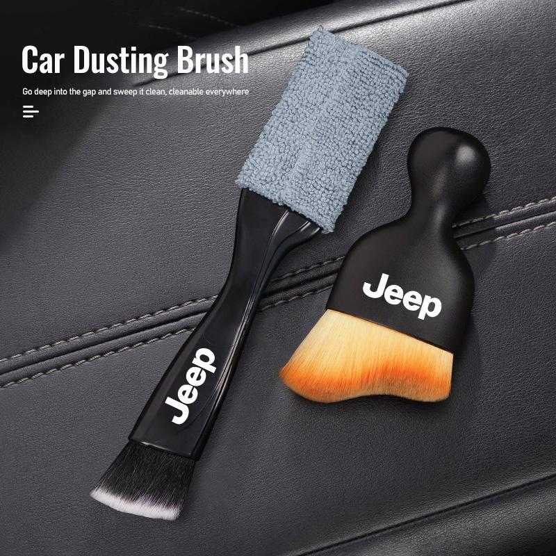 AIY5 2-In-1 Car Interior Cleaning Brush Air Vent Dust Removal Tools For Jeep Grand Cherokee Wrangler JK Gladiator Compass Renegade