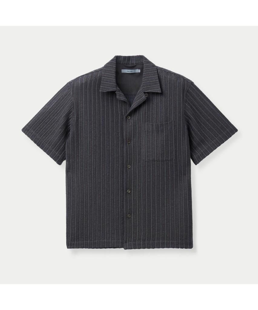 Silijeu Crochet Open Collar Short Sleeve Shirt Sasfm26881Khx