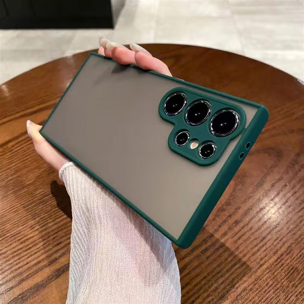 Простой Чехол-Бампер Жесткий Задний Чехол Конфетного Цвета Для Samsung GalaxyS25 S24 S23 S22 S21 S20 Note 20 Ultra Plus Полный Комплект Матовая Оболочка Coque