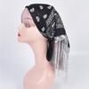 Sequins Scarf Exquisite Pattern Tassel Design Non-Fading Washable Quick Dry Decorative Polyester Women Beautiful Fringed Bandana Headscarf for Party