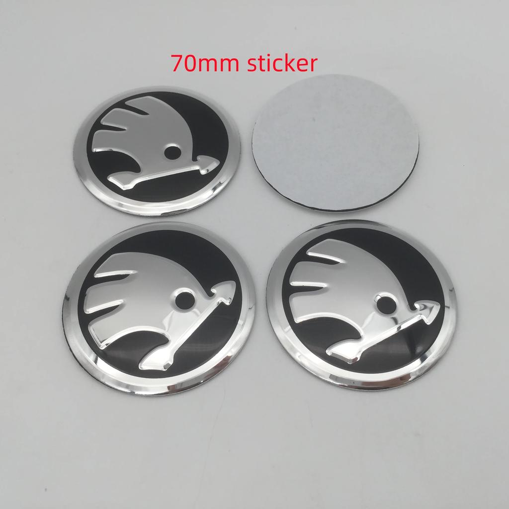 uwhxm4 4pcs 3D 56mm 60mm 65mm 70mm 75mm For Skoda Car emblem Wheel hub Center Cap Badge covers sticker Decals Styling accessories