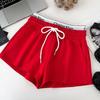 Letter Webbing Double Waist Head Fake Two Sports Shorts Women's Summer Fashion Casual A-line Hot Pants