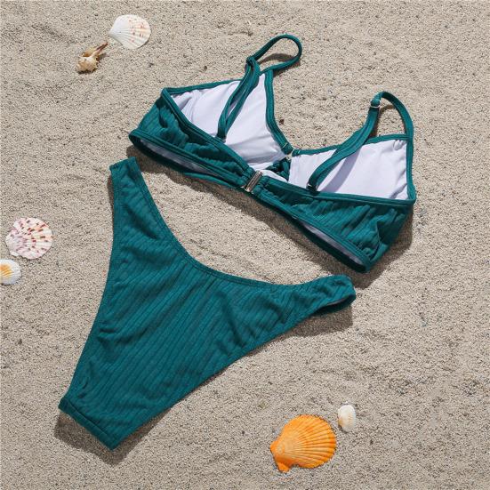 2 Pcs/Set Lady Bikini Solid Color Wire Sexy Comfortable Sumemr Bikini