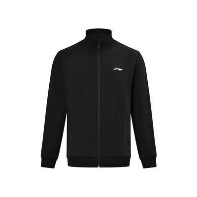 Li Ning Ping Pong Series Модный универсальный удобный флисовый кардиган с капюшоном унисекс толстовки черные AWDUG81-1
