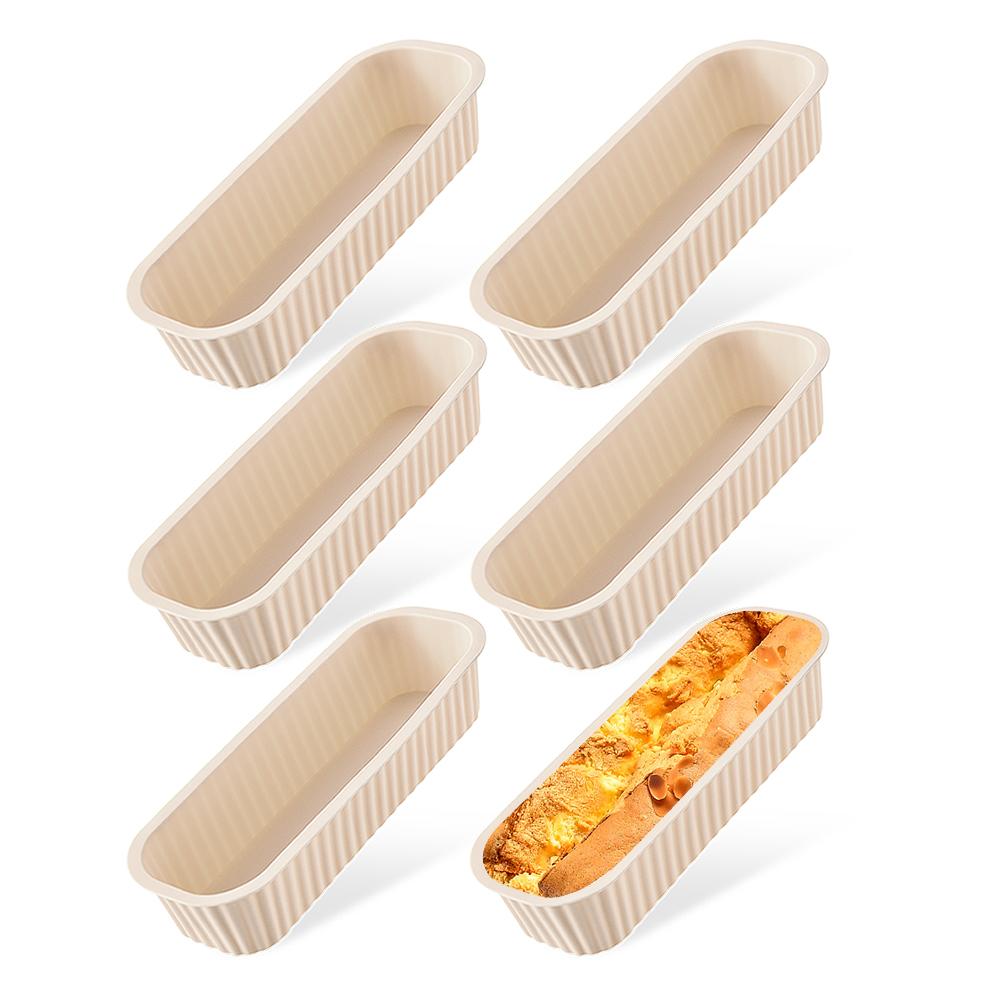 6 шт. Мини-формы для выпечки кексов, прямоугольные, силиконовые, для дома, антипригарные, для торта, форма для хлеба, противень для выпечки, кухонная утварь