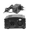 48V Phantom Power Supply with Adapter Bonus+XLR 3 Pin Microphone Cable for Any Condenser Microphone Music Recording Equipment
