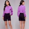 New Women's European & American Style Chiffon Blouse – Sexy Stand Collar, Tie Knot, Long Sleeve