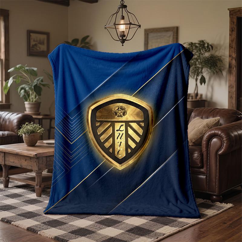 Флисовое одеяло в тематике Leeds United Уютное Мягкое Плюшевое Одеяло Для Спальни Дивана Путешествий