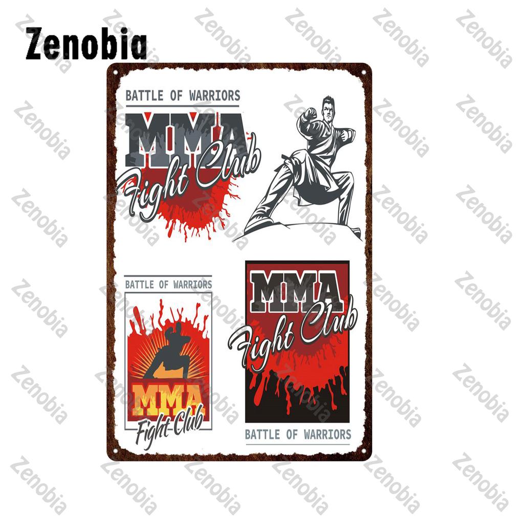 Металлический знак ММА, смешанные боевые искусства, бойцовский клуб, металлический плакат, жестяные знаки, винтажная табличка, декоративная тарелка, боксерский ринг, клуб, спортивный зал, декор