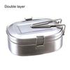 Толстая нержавеющая сталь для закусок, прямоугольный контейнер для хранения ланча для студентов