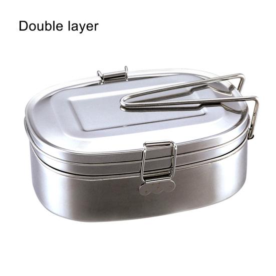 Толстая нержавеющая сталь для закусок, прямоугольный контейнер для хранения ланча для студентов