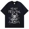 Мужские футболки Heavy Meowtal Cat Metal Music Идея подарка Смешная футболка для владельца питомца Последние принтованные топы Футболка Хлопковые футболки для мальчиков Geek