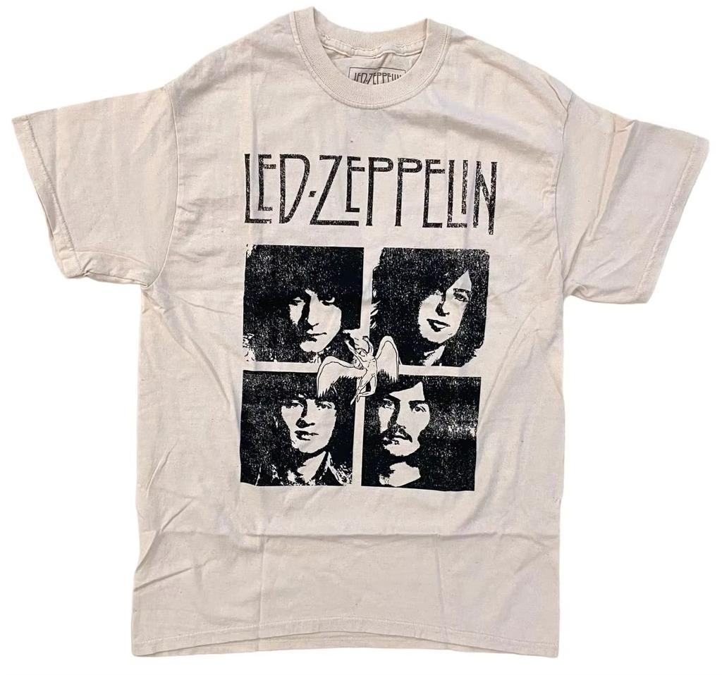 Led Zeppelin Графический 100% Хлопок Унисекс Короткий рукав унисекс Оверсайз Продажа Популярный Повседневный Уличный унисекс активный отдых на природе