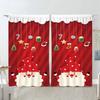 2pcs Red Christmas Digital Print Curtain, 100% Polyester Cartoon Santa Curtain For Bedroom, Kids' Living Room & Home Decor