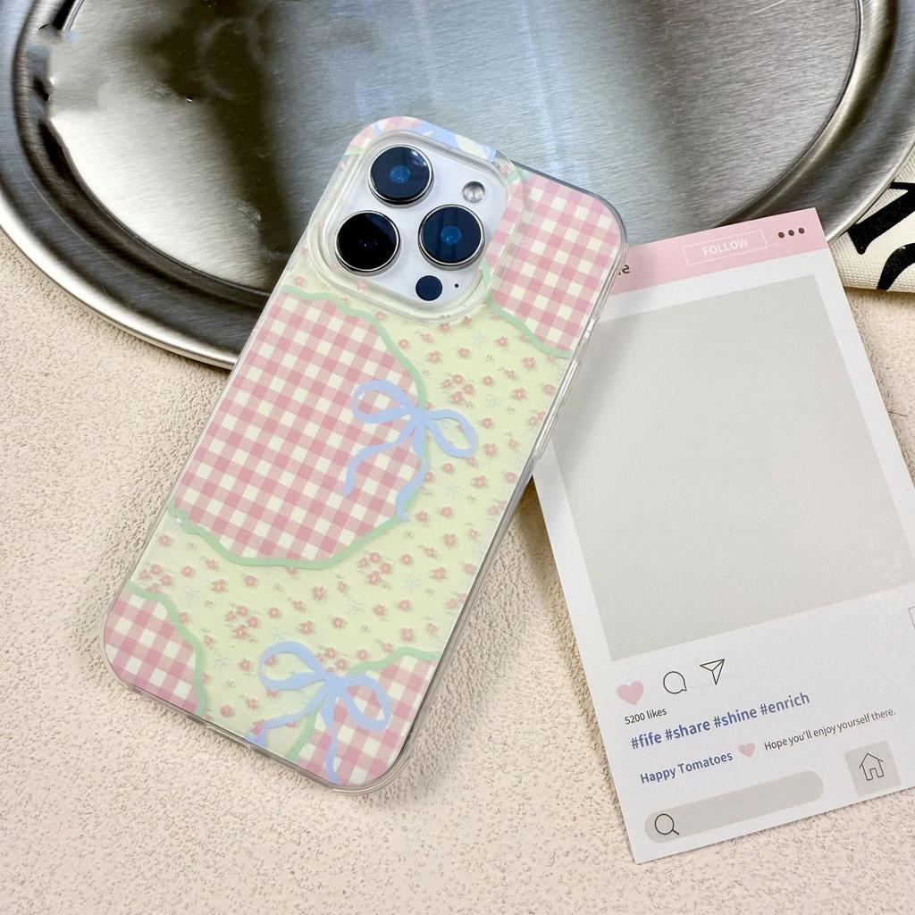 Однослойный цветочный бант для чехла мобильного телефона Apple 16 Promax Новый для iPhone 15 Креативный 14 Мультяшный 13